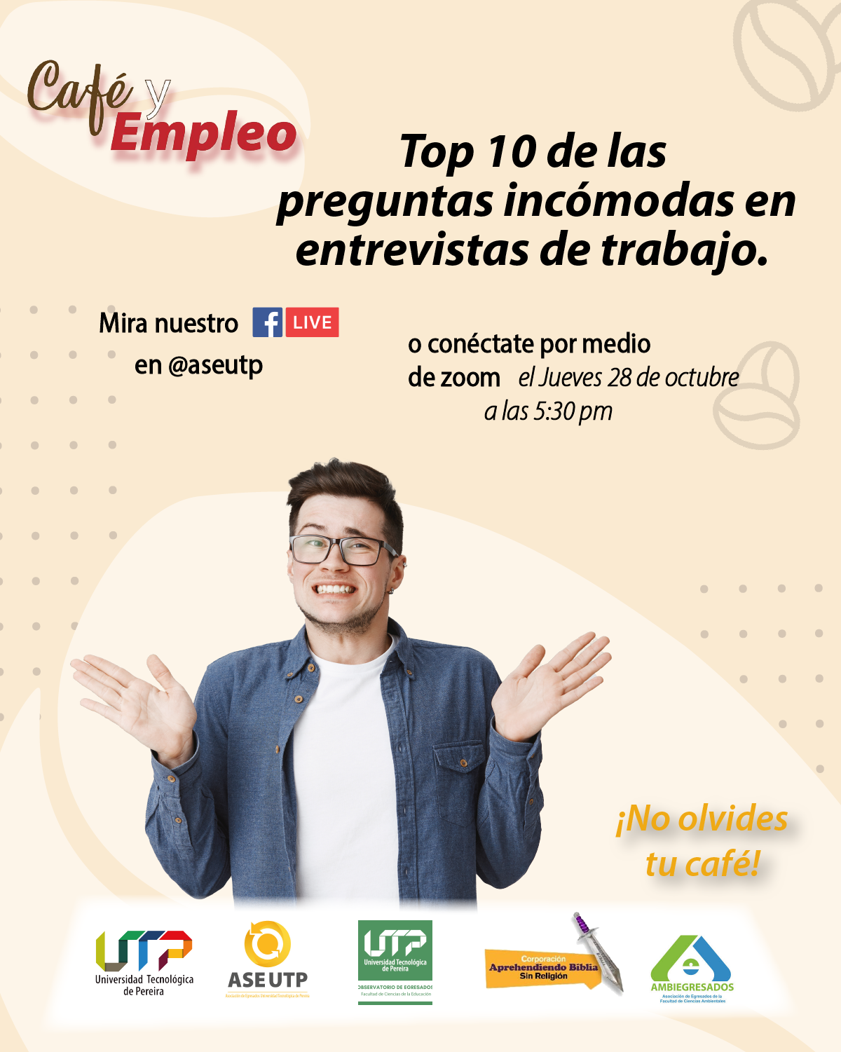 Imagen alusiva a Agéndate para nuestro Café y Empleo mes de octubre
