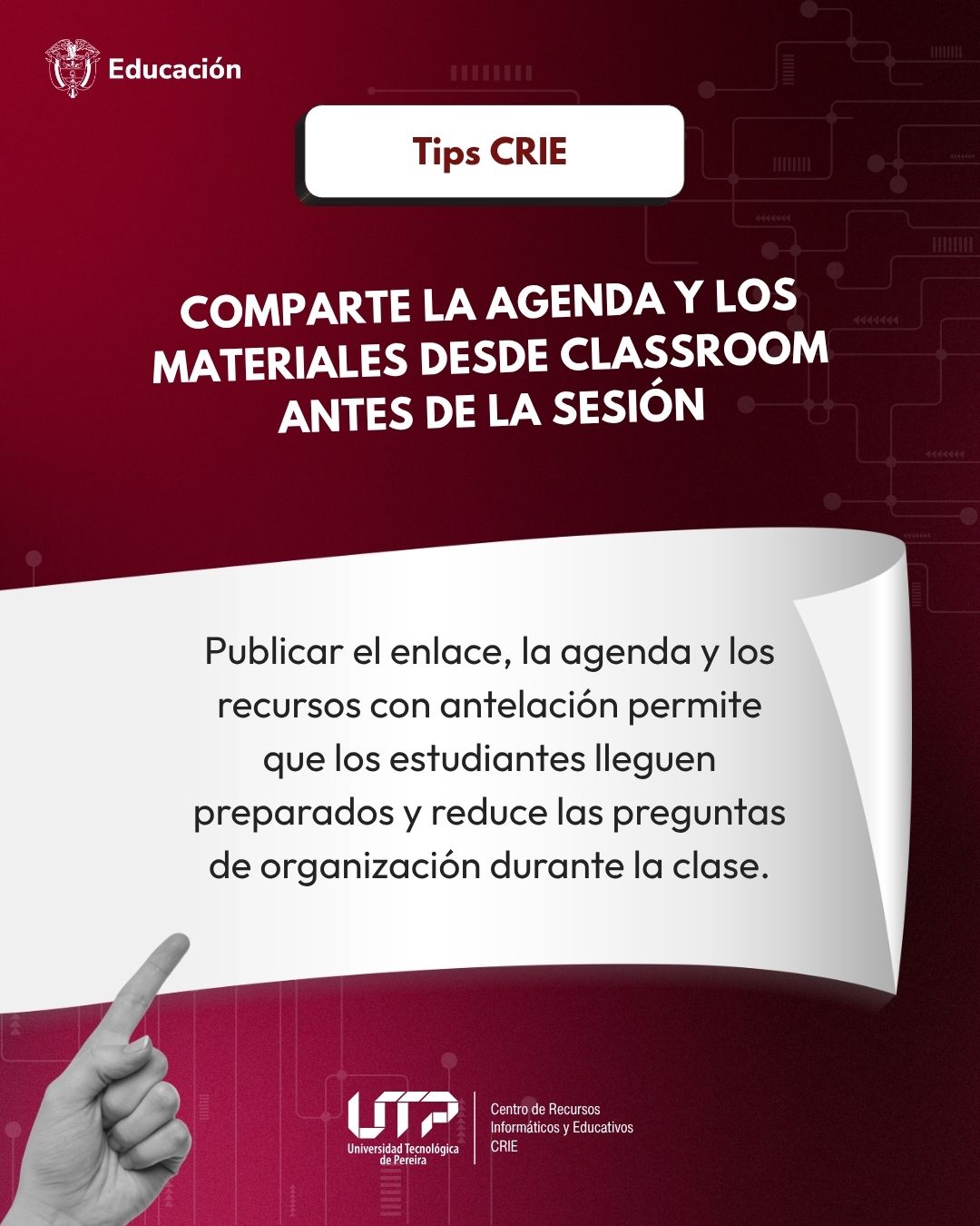 Comparte la agenda y los materiales desde Classroom antes de la sesión
Publicar el enlace, la agenda y los recursos con antelación permite que los estudiantes lleguen preparados y reduce las preguntas de organización durante la clase.