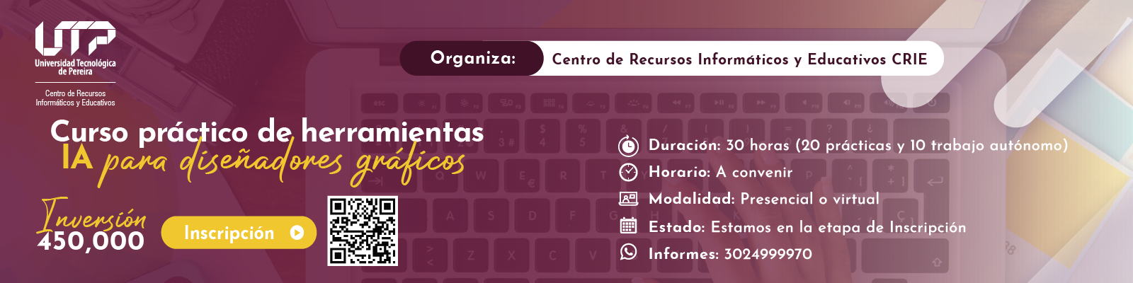 Curso práctico de herramientas IA para diseñadores gráficos banner 3