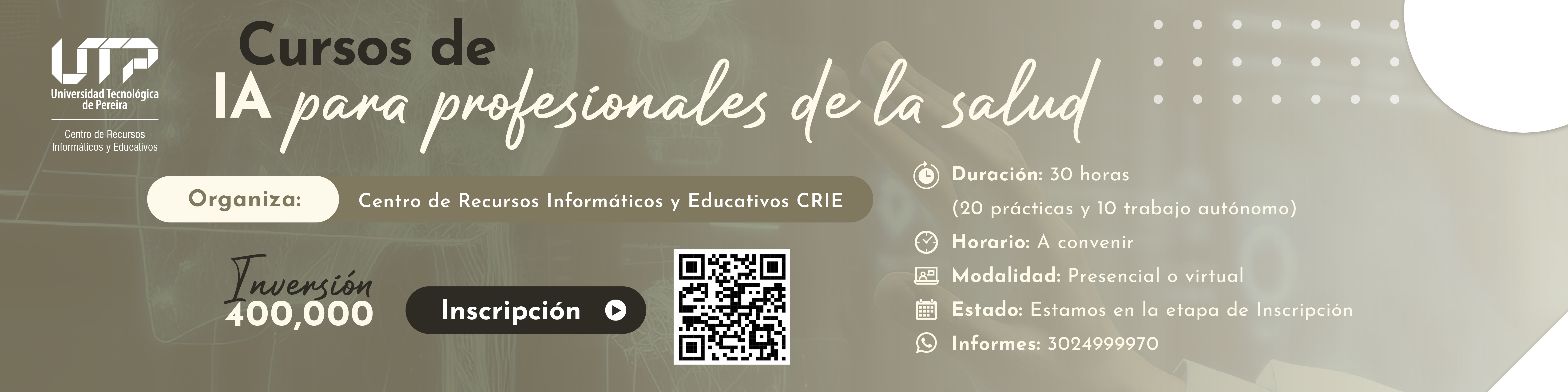 CURSOS DE IA PARA PROFESIONALES DE LA SALUD - Banner 1