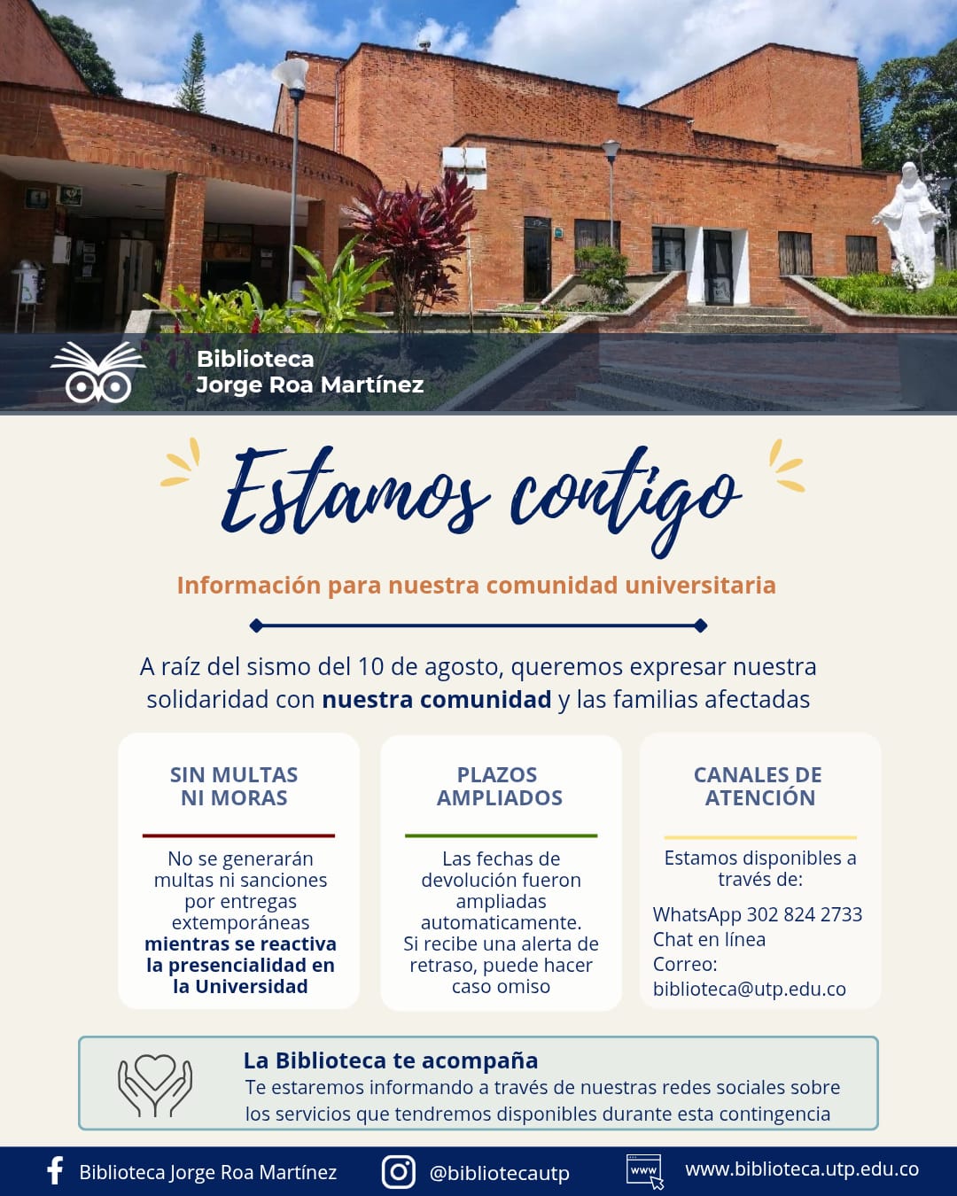 Imagen alusiva a Comunidad UTP, estamos contigo.