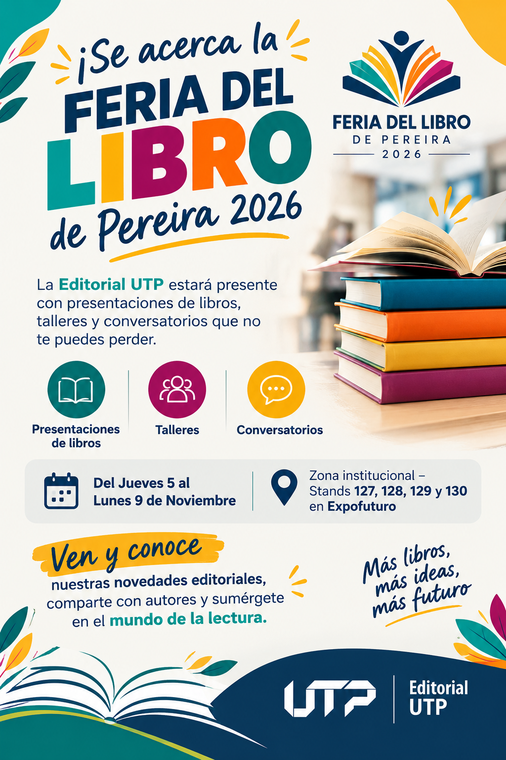 La Editorial de la Universidad Tecnológica de Pereira presenta sus novedades en la Feria del Libro de Pereira