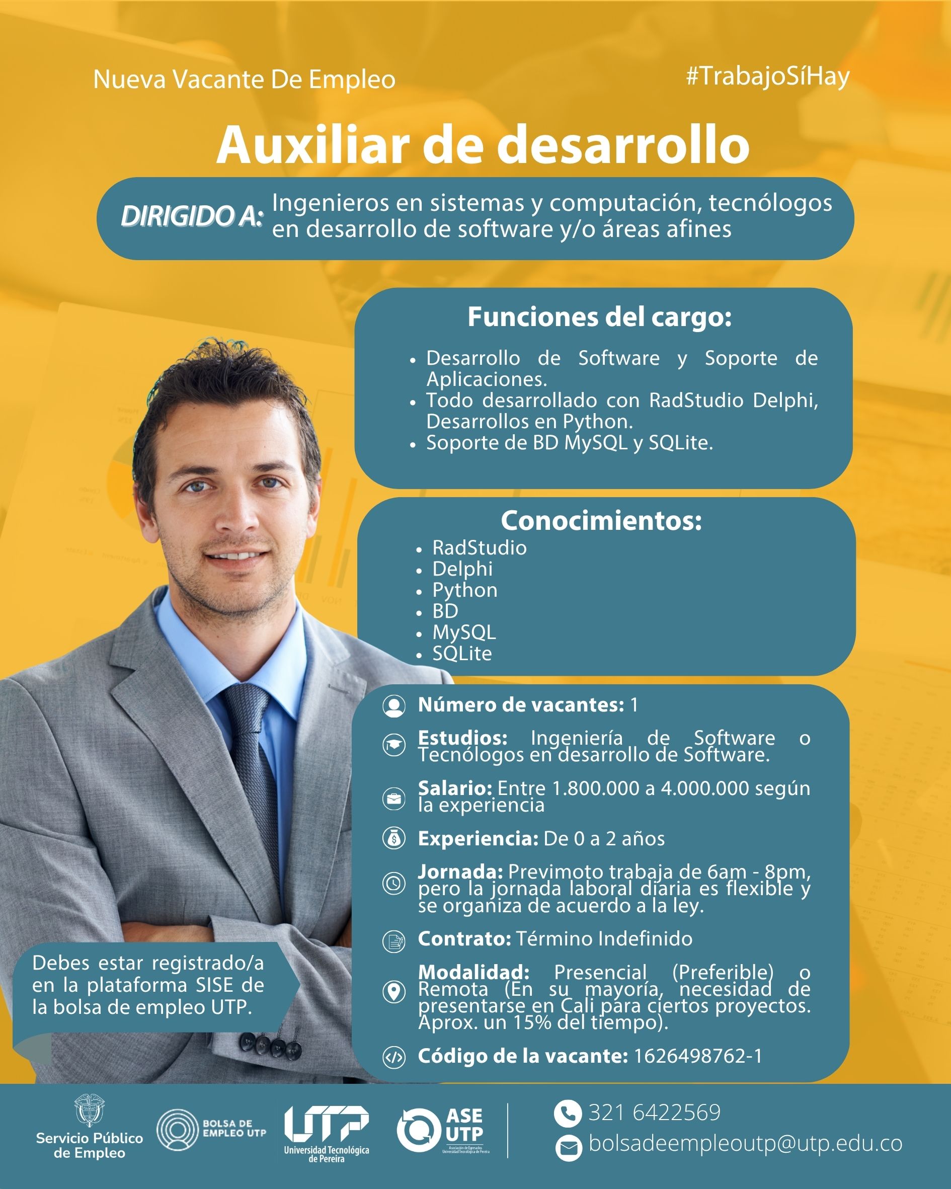 Nueva vacante de empleo a nivel nacional ¡Auxiliar de desarrollo! 