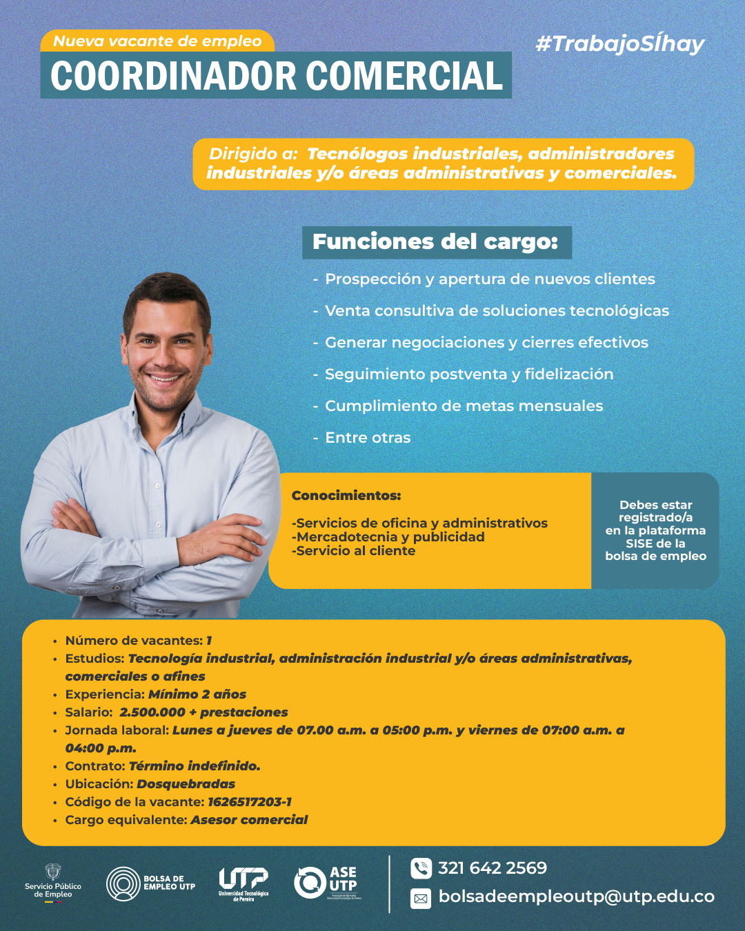 ¡Nueva vacante de empleo a nivel nacional!