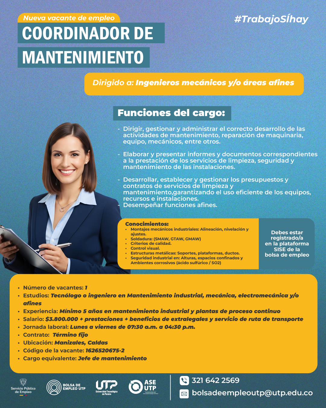 ¡Nueva vacante de empleo a nivel nacional! 