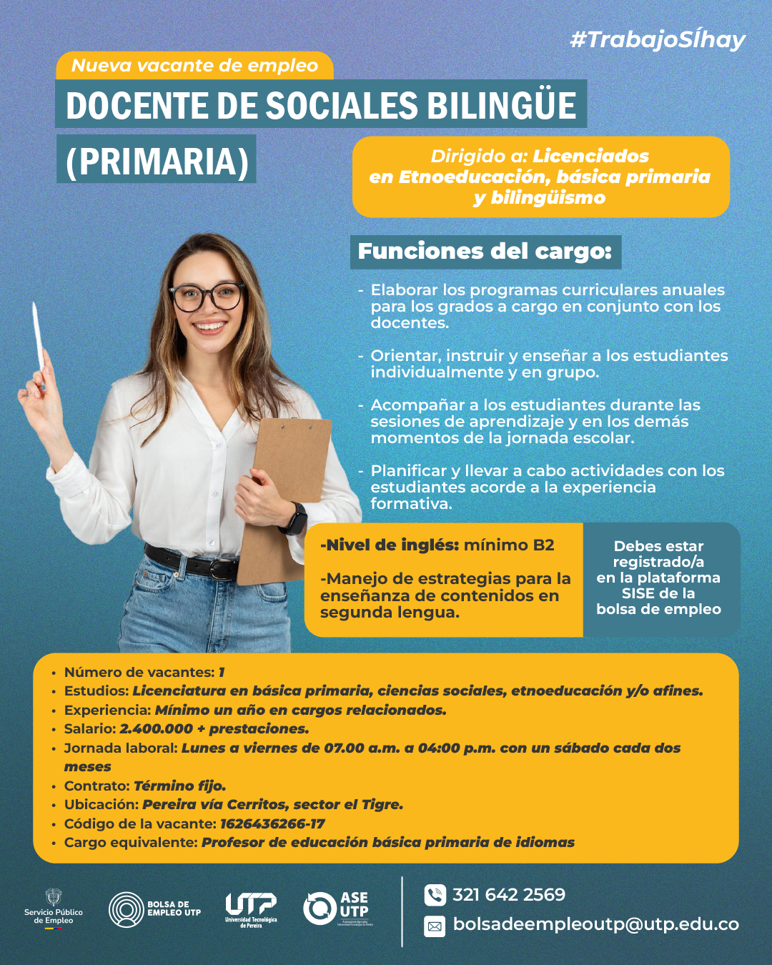 Imagen alusiva a ¡Nueva vacante de empleo a nivel nacional!