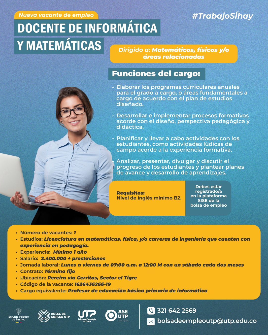 ¡Nueva vacante de empleo a nivel nacional!