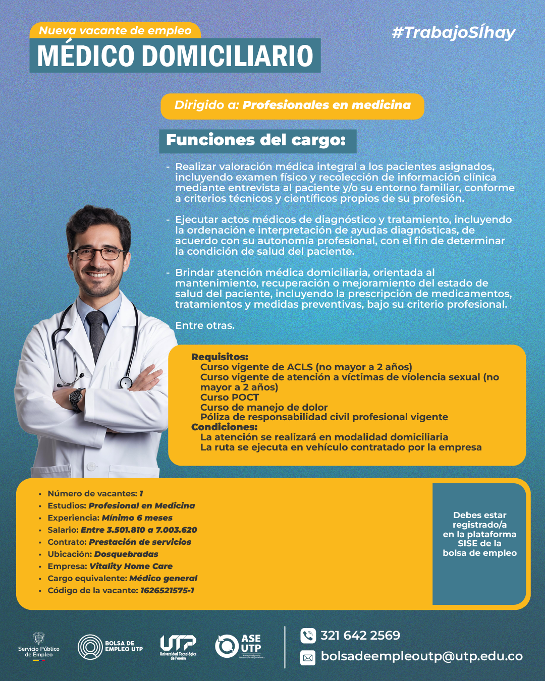 ¡Nueva vacante de empleo a nivel nacional! 