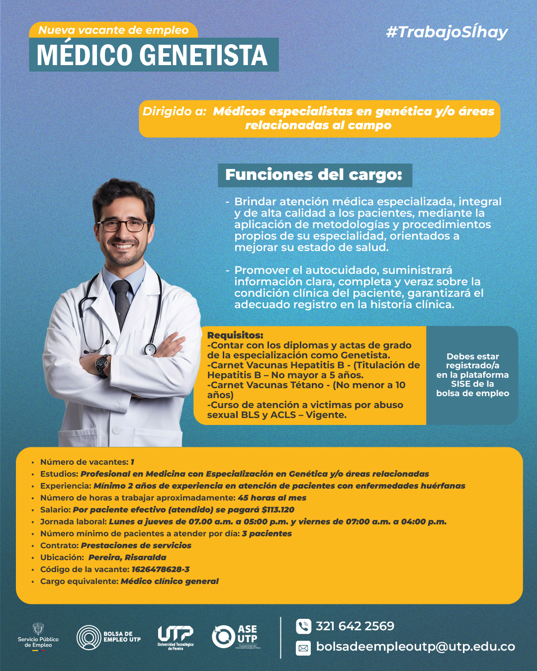 ¡Nueva vacante de empleo a nivel nacional!