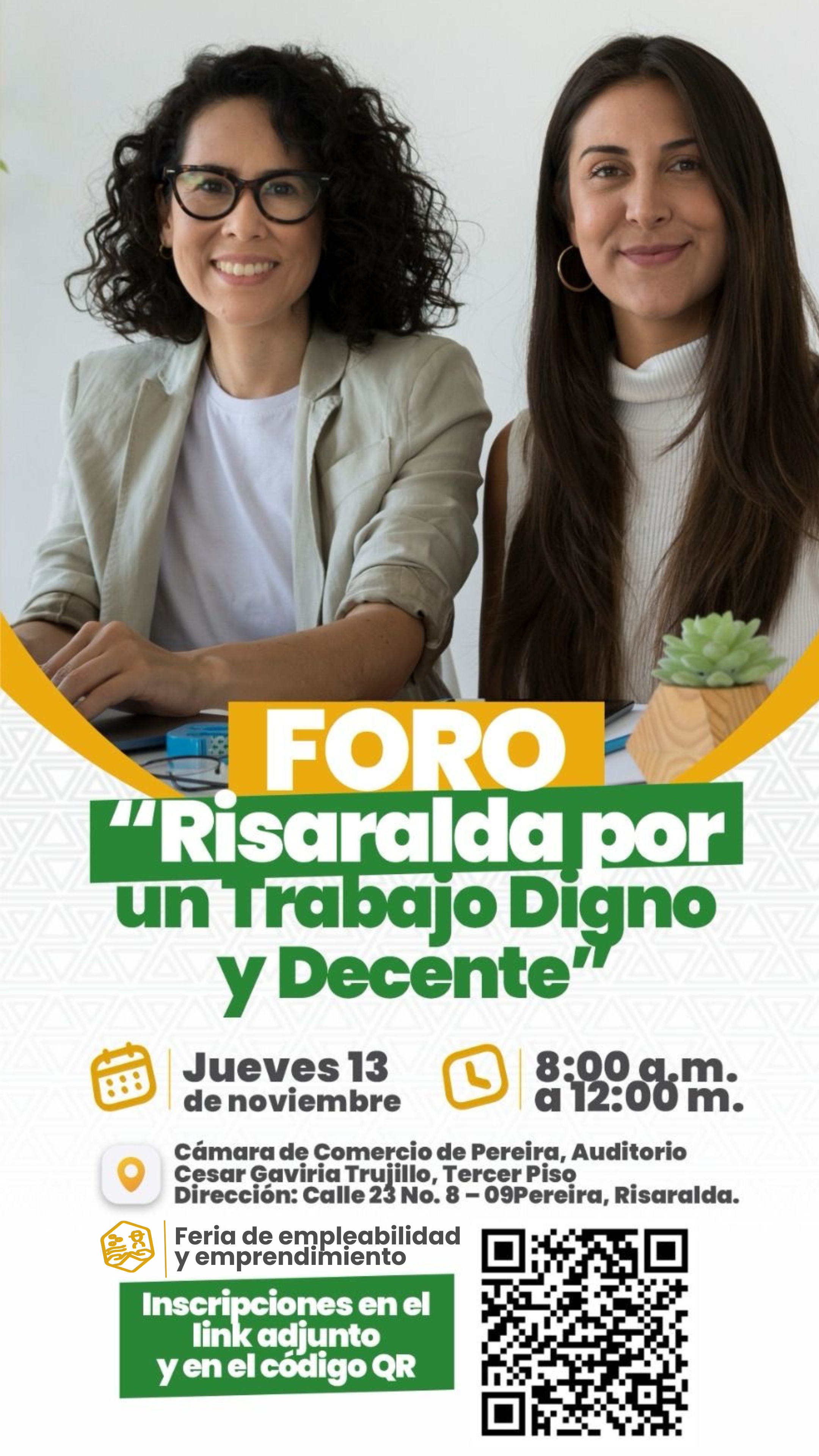 Imagen alusiva a Foro y Feria de empleabilidad y emprendimiento  «Risaralda por un trabajo digno y decente»