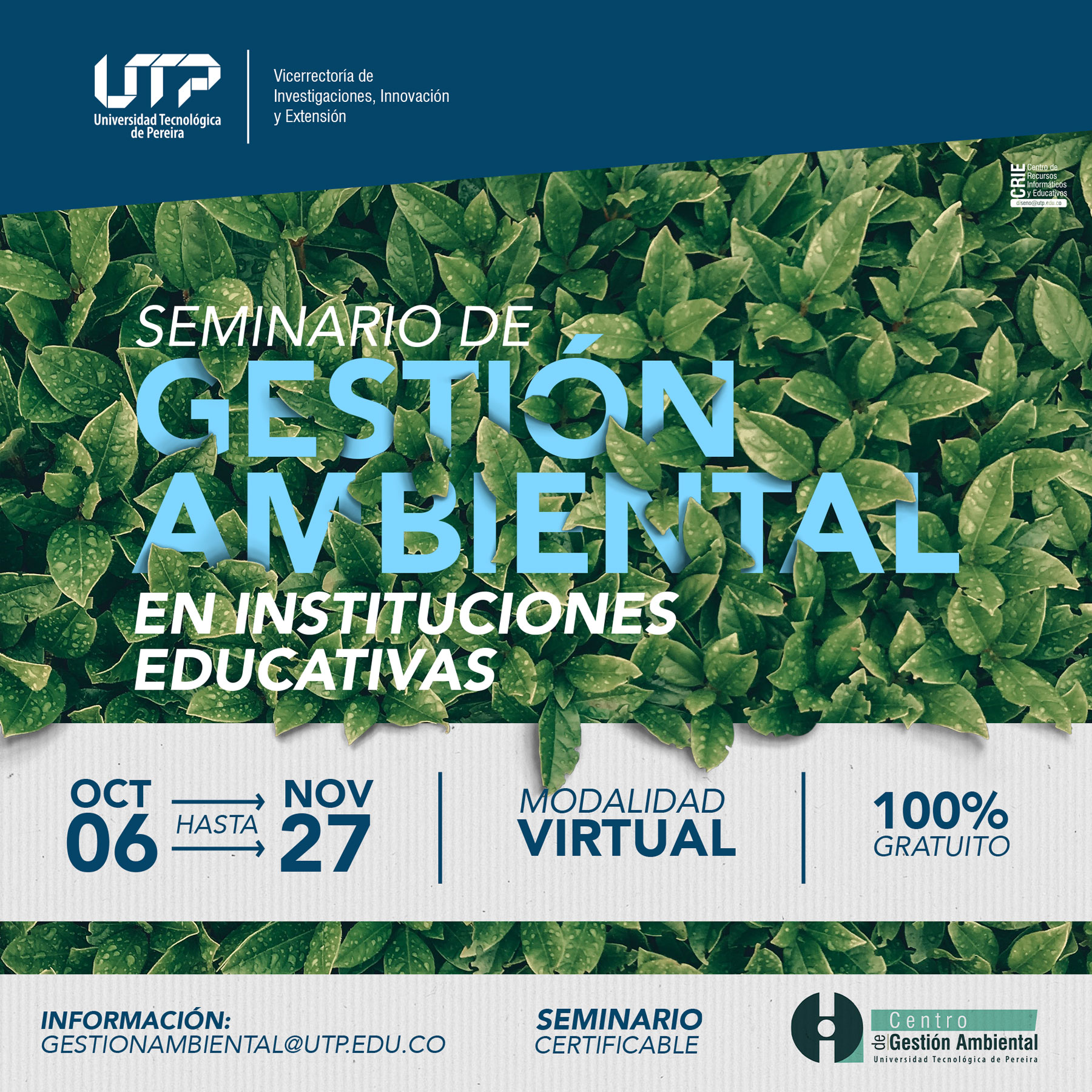 Imagen alusiva a Seminario de Gestión Ambiental 100% gratuito