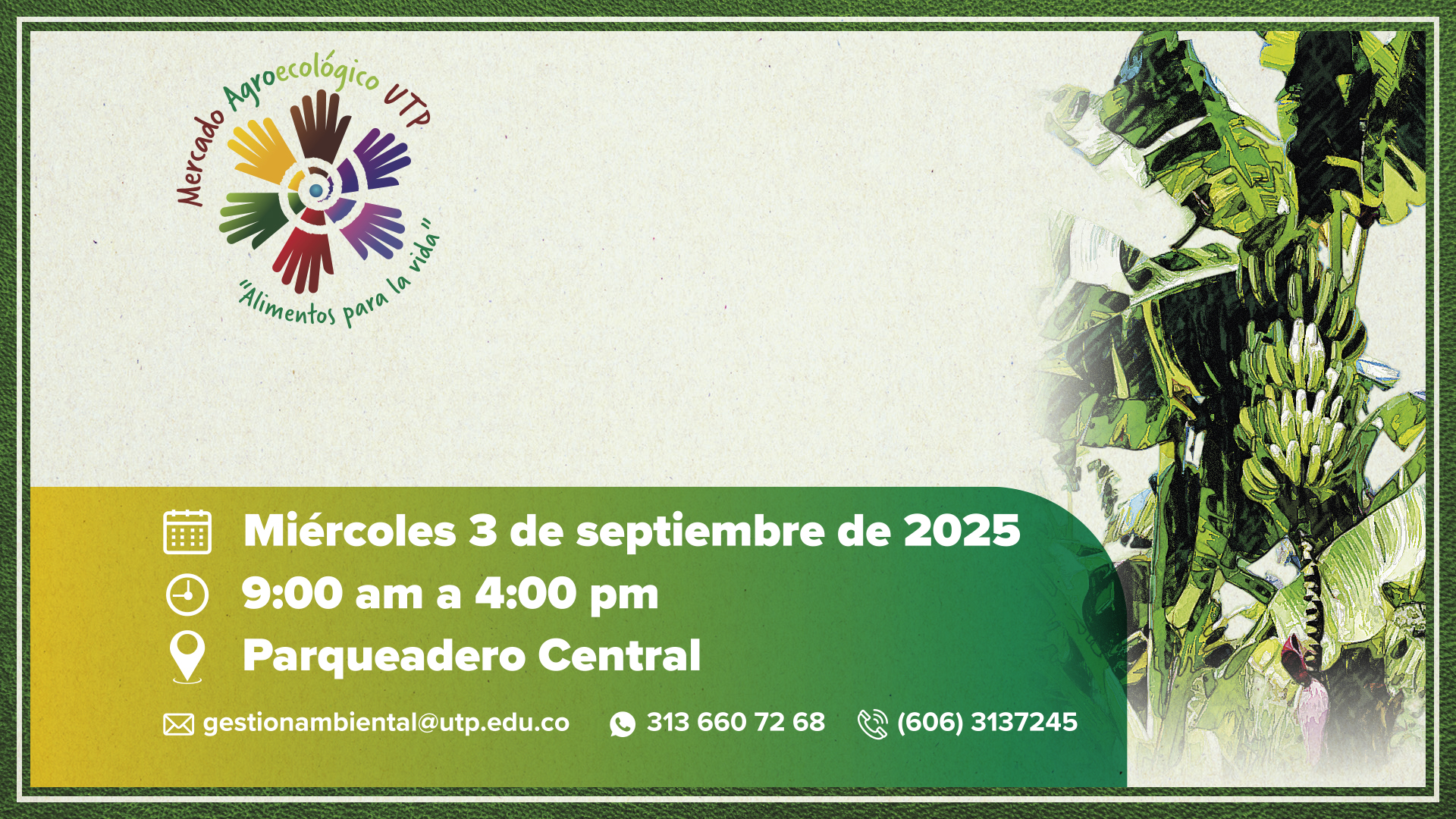 Imagen alusiva a Canasta Virtual y Mercado Agroecológico UTP septiembre 2025