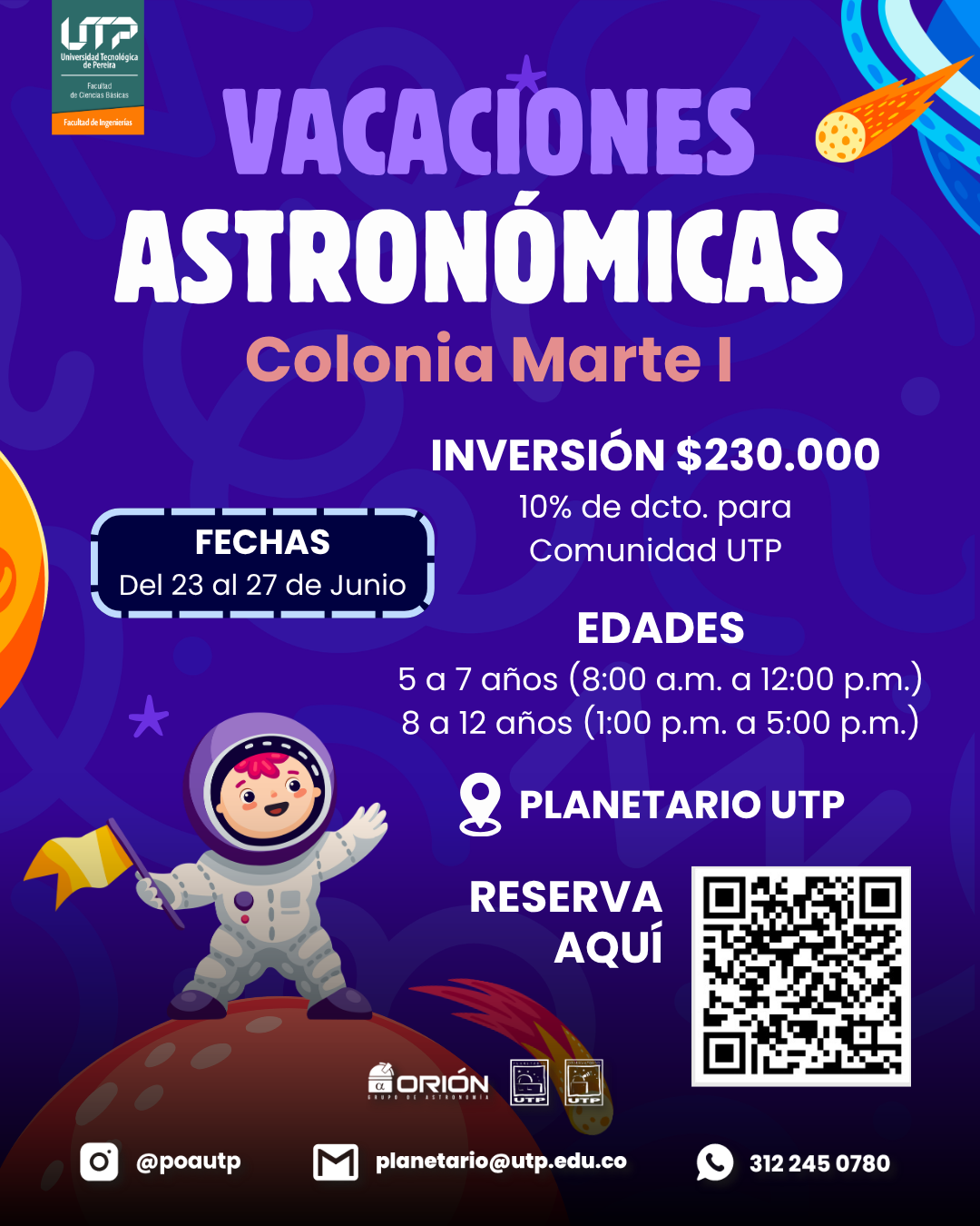 Vacaciones Astronómicas en el Planetario UTP – Colonia Marte I