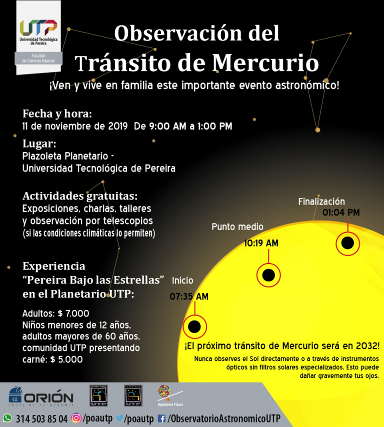 El tránsito de Mercurio se observó desde el POAUTP
