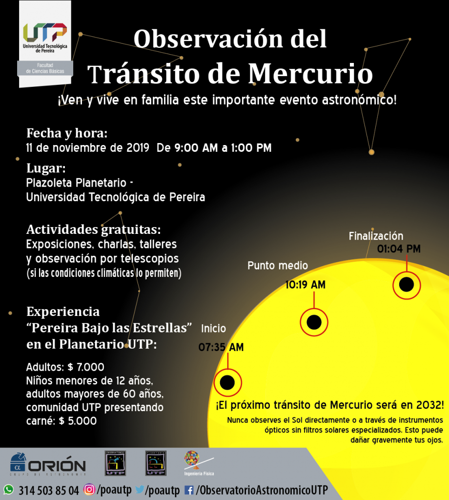 El tránsito de Mercurio se observó desde el POAUTP