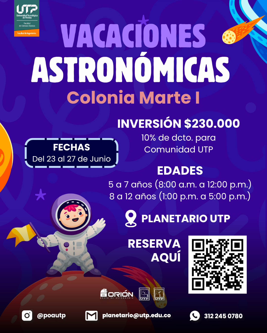 Vacaciones Astronómicas en el Planetario UTP – Colonia Marte I