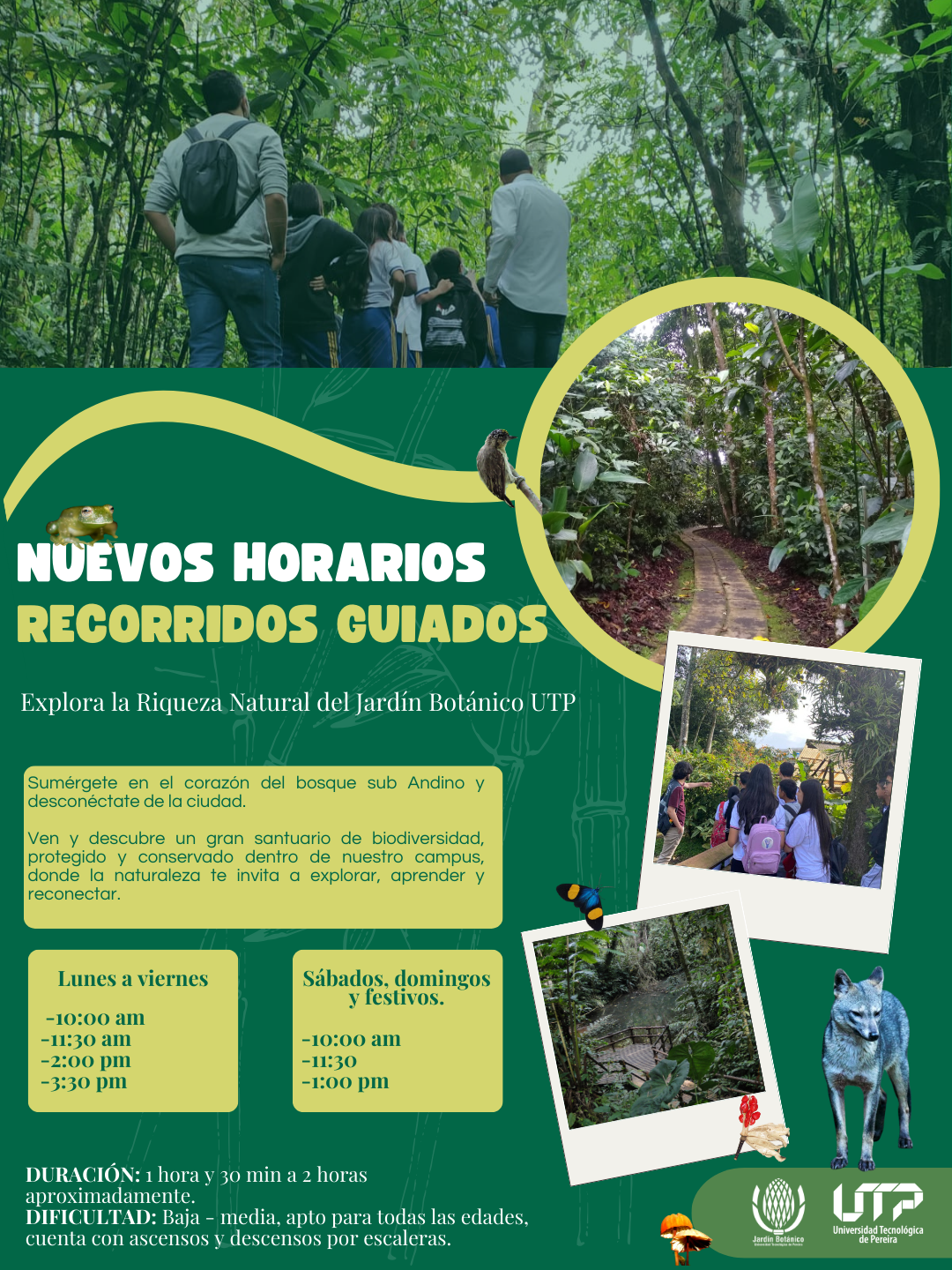 ¡TENEMOS NUEVOS HORARIOS PARA NUESTROS RECORRIDOS GUIADOS!