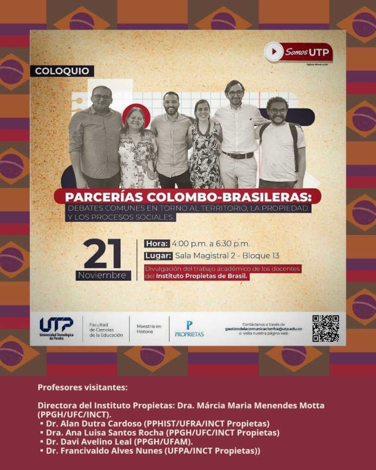 Invitación especial de la Maestría en Historia: «Parcerías Colombo-Brasileras».