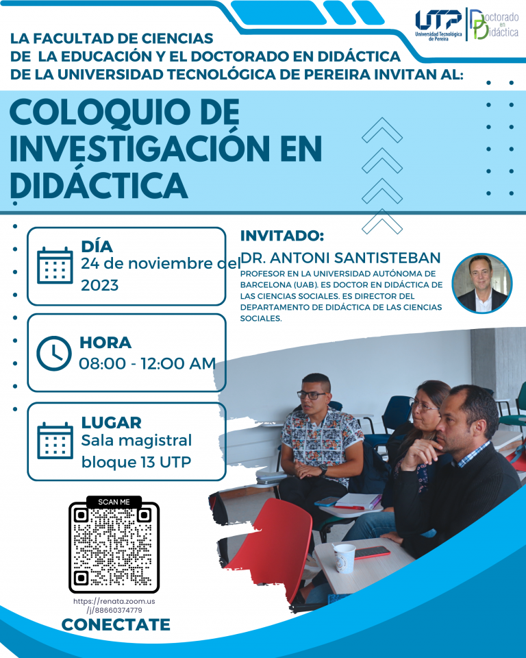 Participa del lV Coloquio de Investigación en Didáctica de la Red Colombiana de Doctorados en Educación y afines (RECODE).