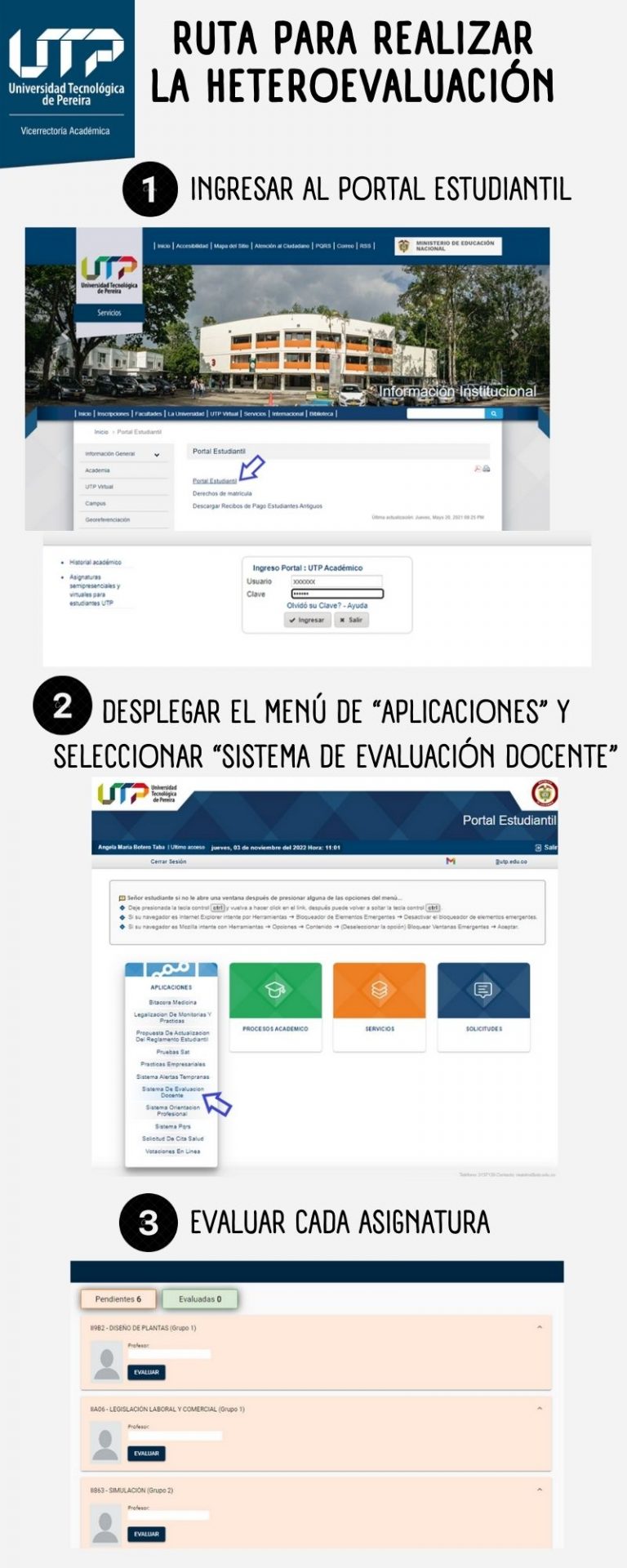 Conozca la ruta para realizar la Heteroevaluación 2023-2.