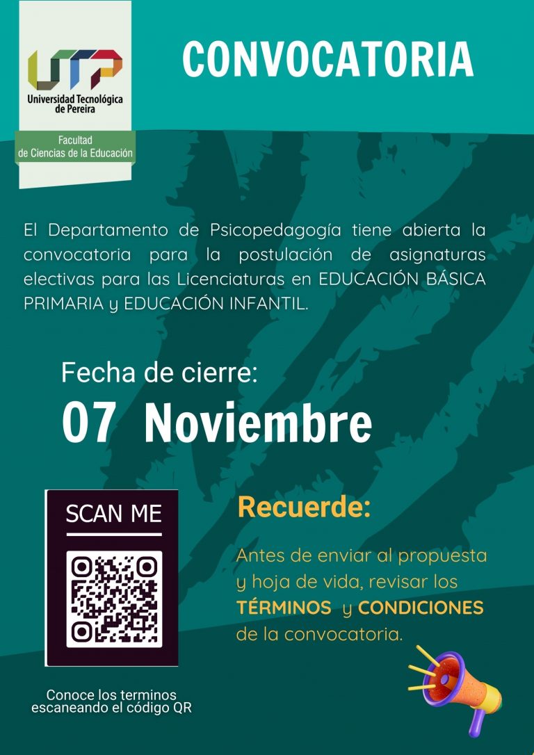 El Departamento de Psicopedagogía tiene abierta la convocatoria para la postulación de asignaturas electivas.