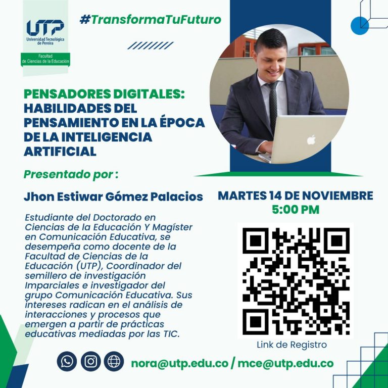 Webinar: Pensadores digitales: Habilidades del pensamiento en la época de la inteligencia artificial.