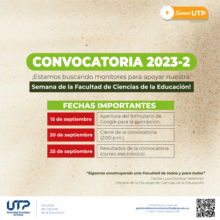 ¿Quieres ser monitor en la Semana de la Facultad 2023?