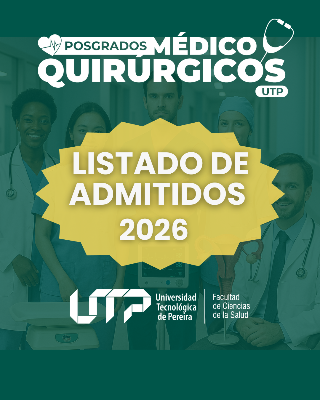 La Facultad de Ciencias de la Salud publica el listado oficial de admitidos a las Especializaciones Médico-Quirúrgicas 2026-1