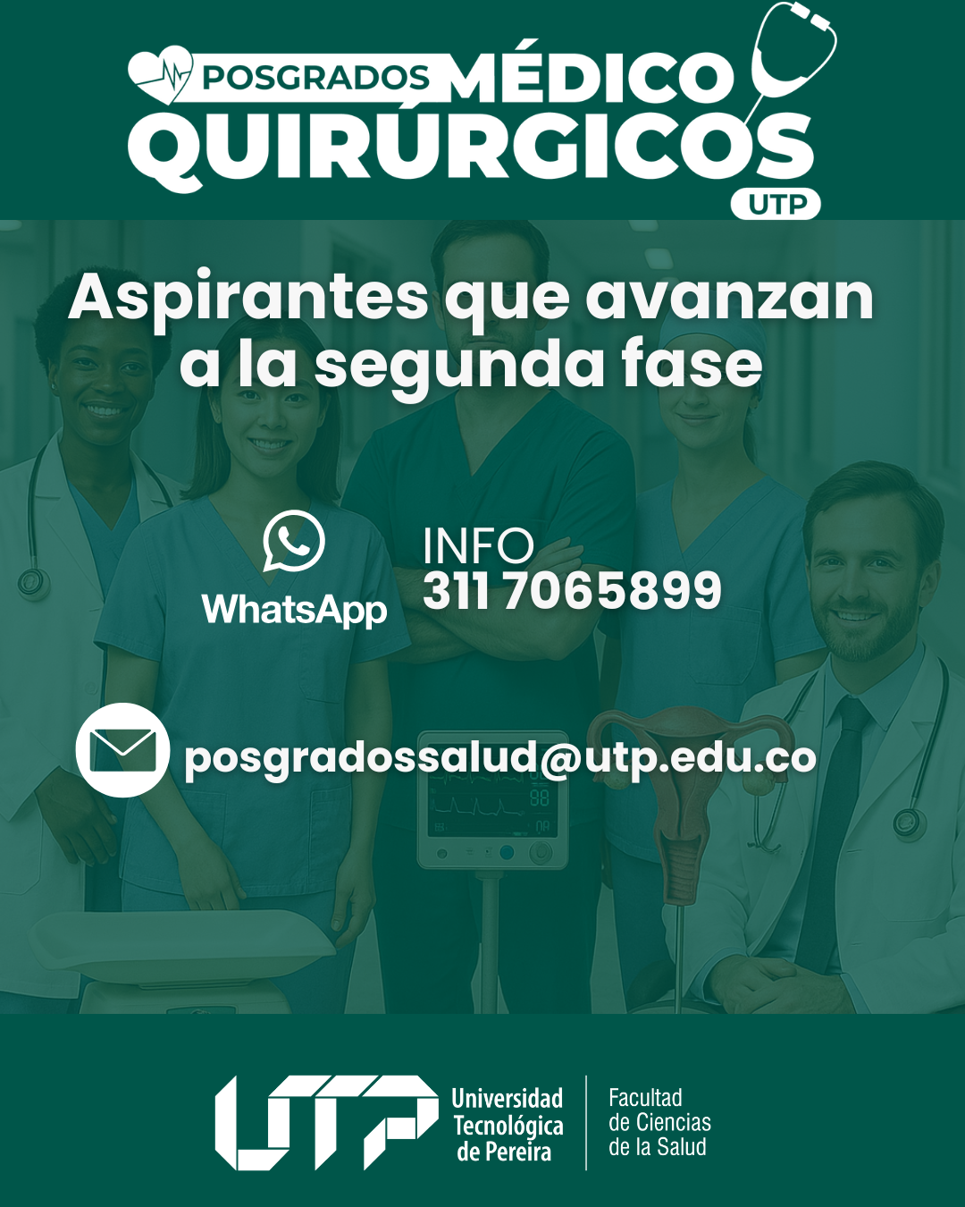 Aspirantes que avanzan a la segunda fase de los posgrados médico-quirúrgicos